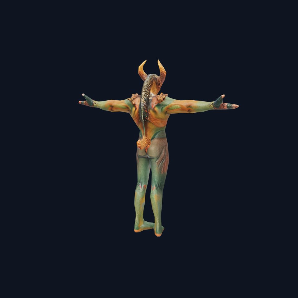 Demon Creature Model Pack with Detailed Skin and Horns